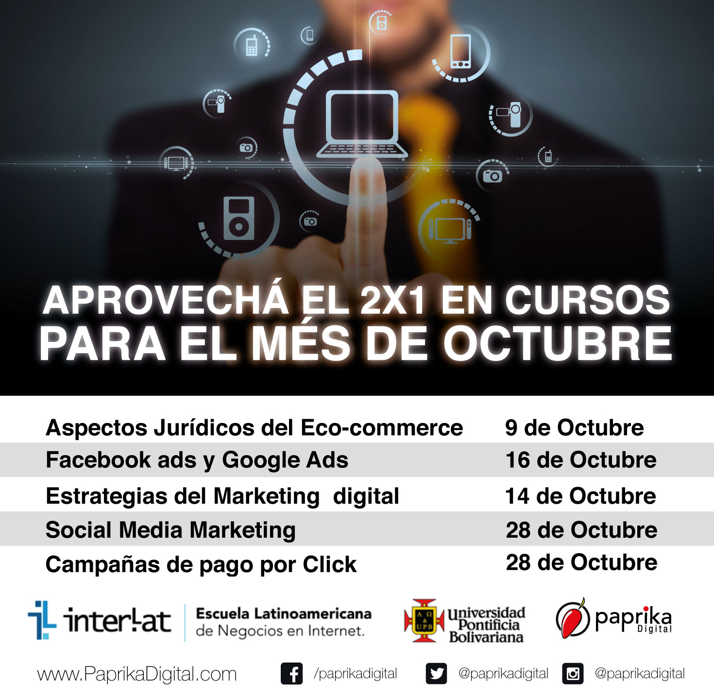 Cursos 2×1 en Mercadeo Digital - Paprika Digital, agencia de marketing digital