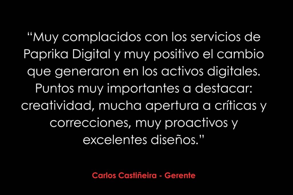 Proyecto de testimonios de clientes de Paprika Digital realizado por Paprika Digital