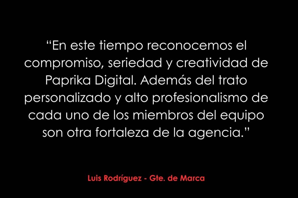 Proyecto de testimonios de clientes de Paprika Digital realizado por Paprika Digital