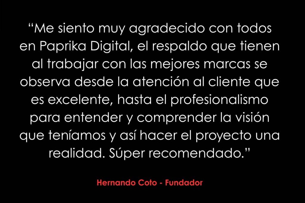 Proyecto de testimonios de clientes de Paprika Digital realizado por Paprika Digital