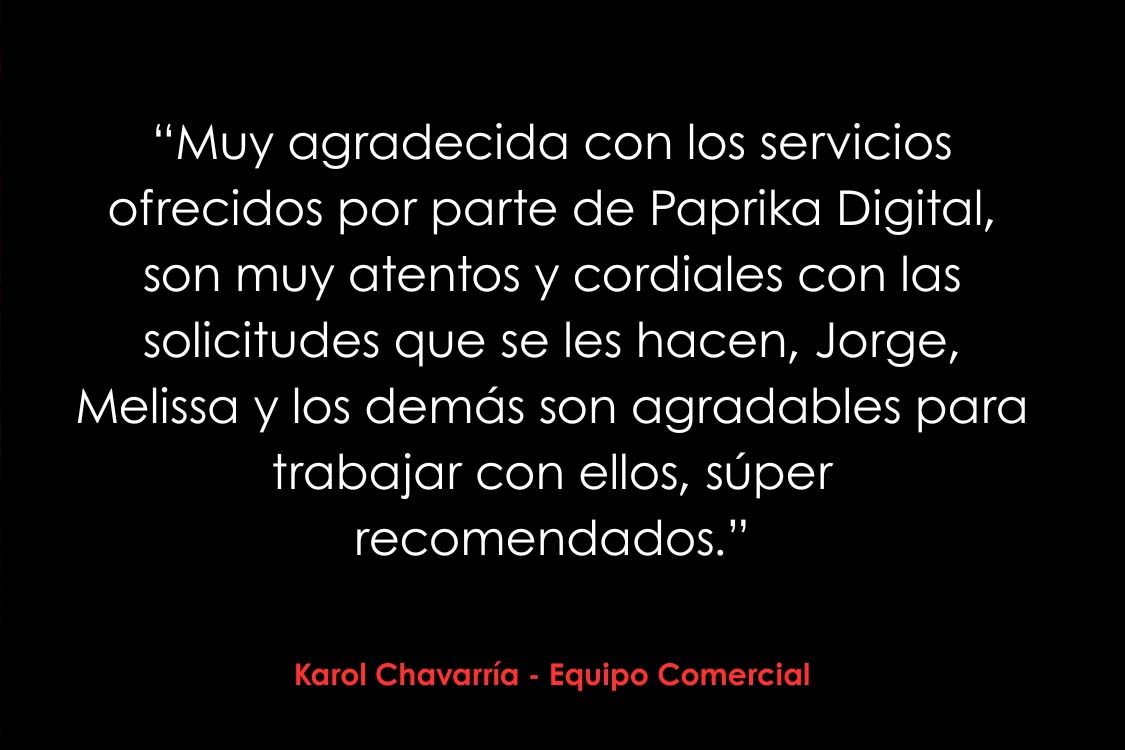 Proyecto de testimonios de clientes de Paprika Digital realizado por Paprika Digital