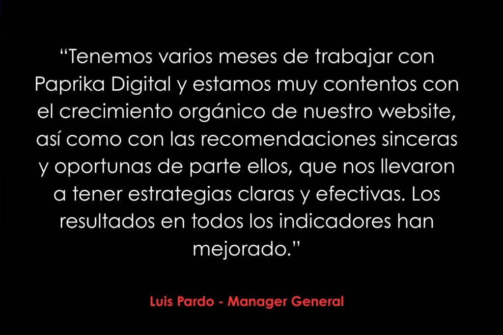 Trabajo de testimonios de clientes de Paprika Digital hecho por el equipo de Paprika Digital