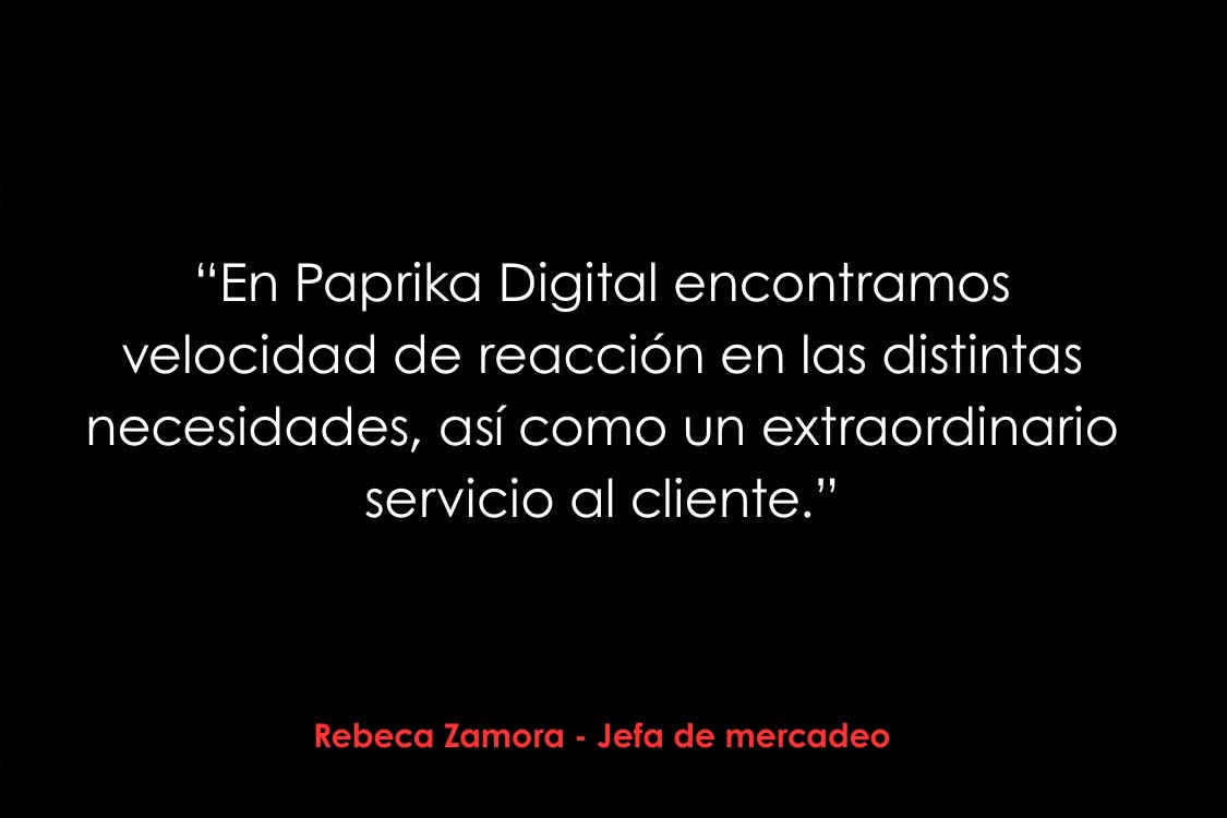 Resultado de testimonios de clientes de Paprika Digital desarrollado por Paprika Digital