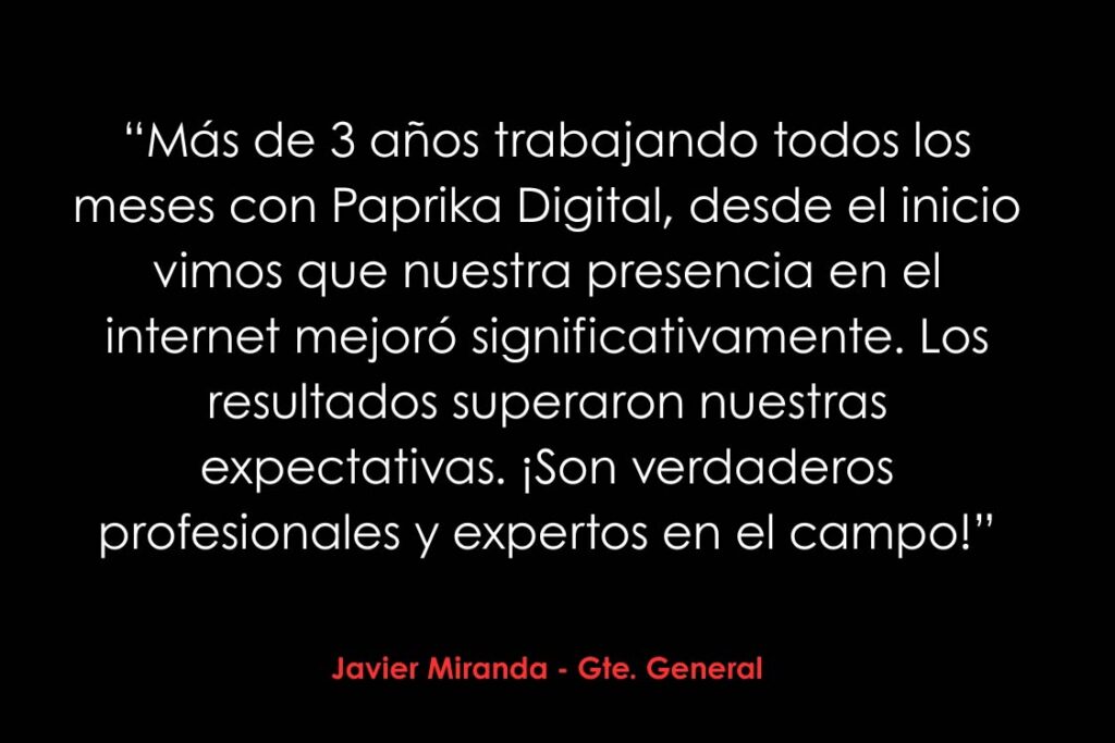 Proyecto de testimonios de clientes de Paprika Digital realizado por Paprika Digital
