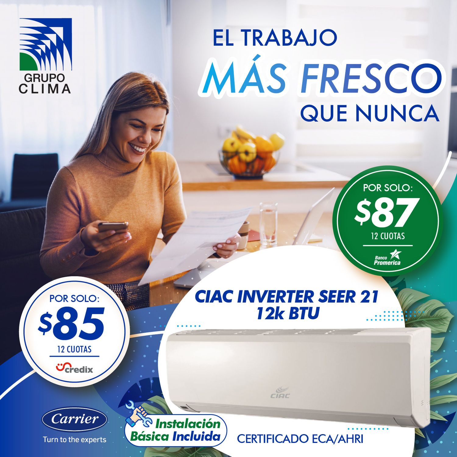 Ejemplo de gestion de redes sociales para Clima Ideal, agencia de marketing digital en Costa Rica